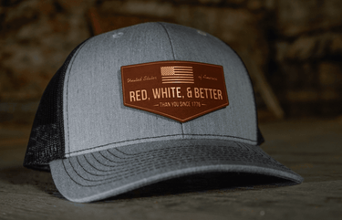 Red, White, and Better Than You Leather Patch Hat Hat Greater Half